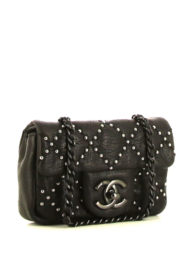 Pre-owned Chanel 2014 Mini Timeless Studded Shoulder Bag In Black