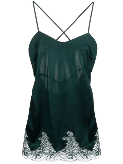 Shop Fleur Of England Ela Lace-trim Babydoll Dress In Green