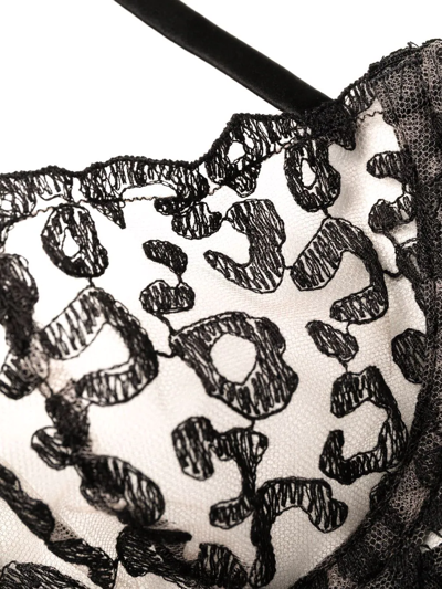 Fleur Of England Kittie Caged-strap Balcony Bra In Black