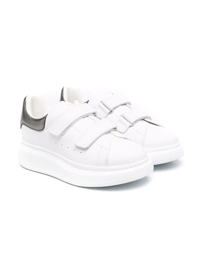 Leather Touch strap Sneakers In White