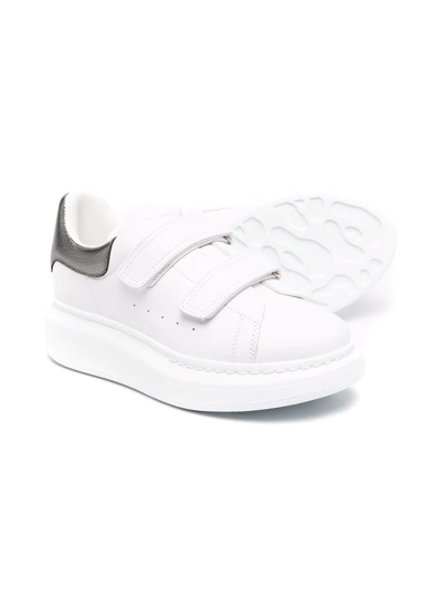 Shop Alexander Mcqueen Leather Touch-strap Sneakers In White