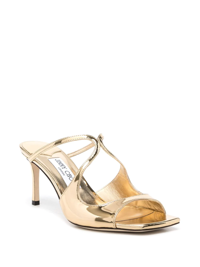 Shop Jimmy Choo Anise 75mm Heeled Sandals In Gold