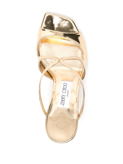 Shop Jimmy Choo Anise 75mm Heeled Sandals In Gold