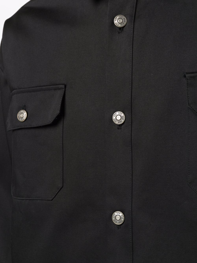 Shop 424 Long-sleeve Overshirt In Black
