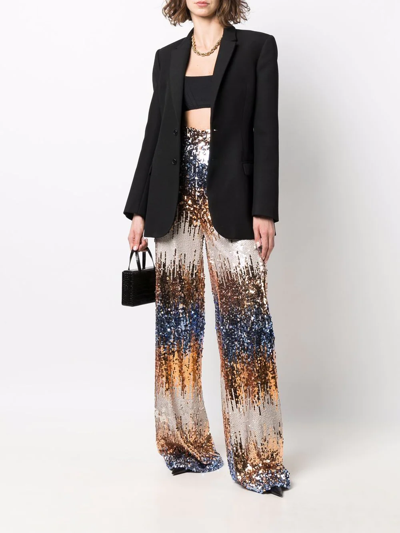 Philipp Plein Gothic Plein Sequin Wide Trousers In Gold