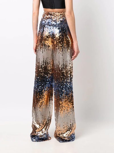 Philipp Plein Gothic Plein Sequin Wide Trousers In Gold