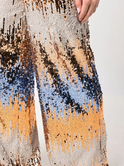 Philipp Plein Gothic Plein Sequin Wide Trousers In Gold
