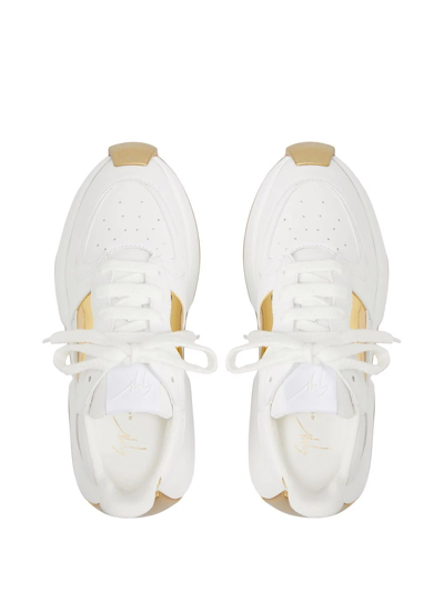 Shop Giuseppe Zanotti Panelled Lace-up Sneakers In White