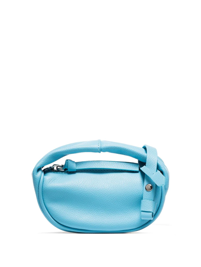 Shop By Far Micro Cush Leather Mini Bag In Blue