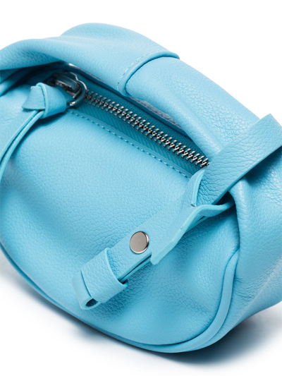 Shop By Far Micro Cush Leather Mini Bag In Blue