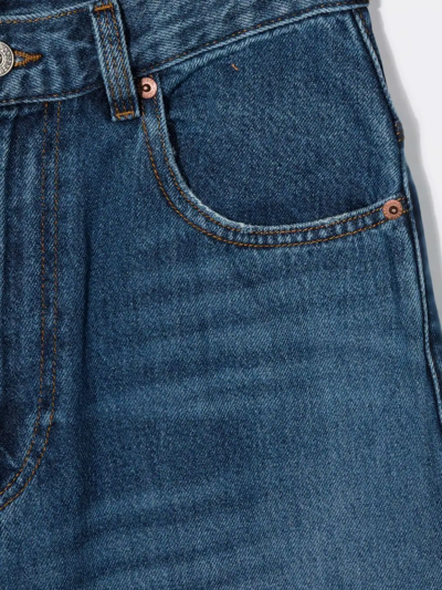 Shop Diesel Teen High Waisted Wide-leg Jeans In Blue