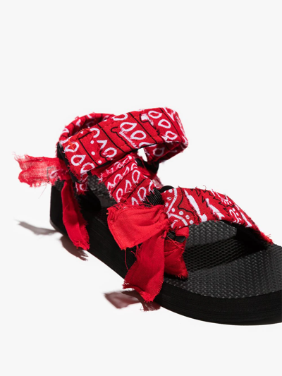 Shop Arizona Love Trekky Bandana-print Sandals In Red