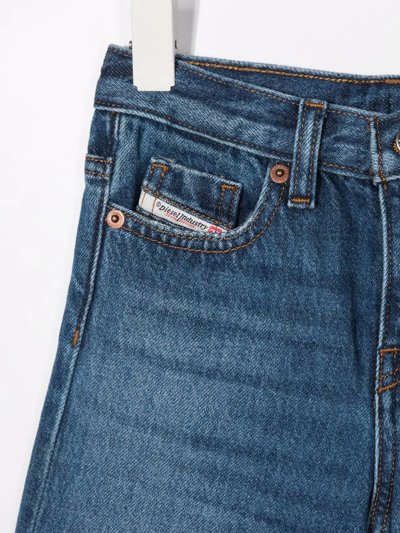 Diesel Teen High-waisted Wide-leg Jeans In Blue