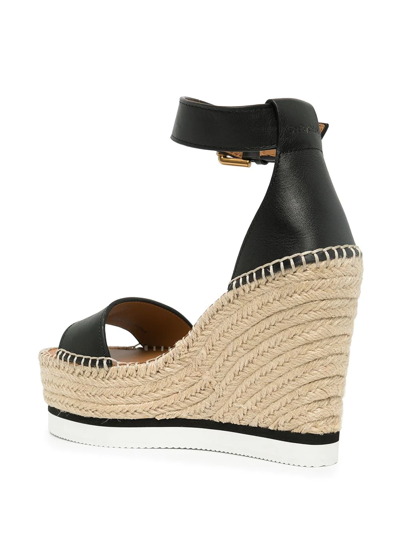 Shop See By Chloé Glyn Wedge Espadrille Sandals In Black