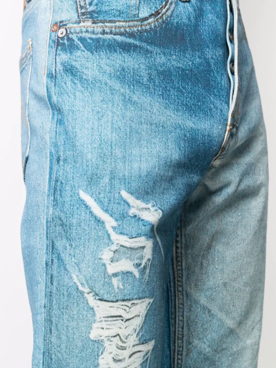Shop Doublet Ripped-detail Denim Jeans In Blue