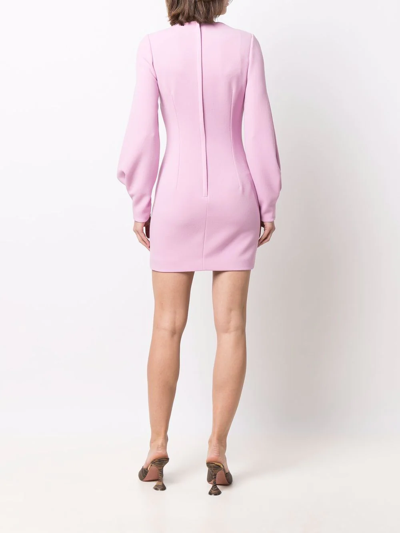 Shop Dolce & Gabbana Long-sleeve Dart-detail Dress In Purple