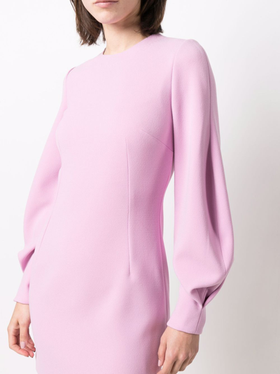 Dolce & Gabbana Long-sleeve Dart-detail Dress In Purple