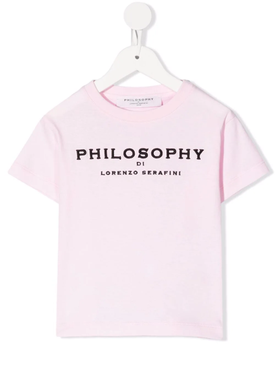 Shop Philosophy Di Lorenzo Serafini Logo Crew-neck T-shirt In Pink