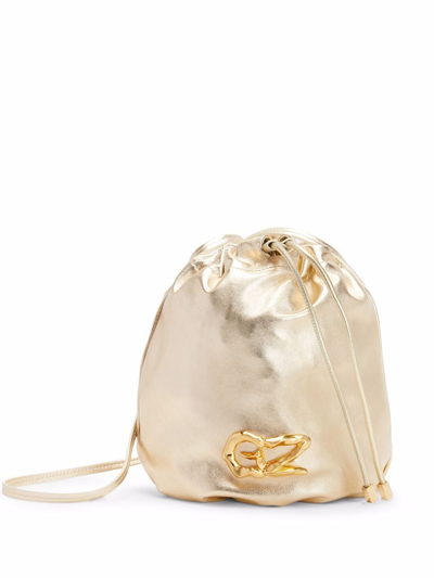 Shop Giuseppe Zanotti Izar Leather Bucket Bag In Gold