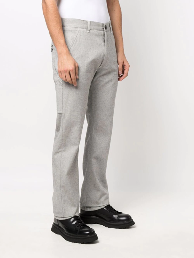 Shop Alexander Mcqueen Mid-rise Straight Leg Trousers In White