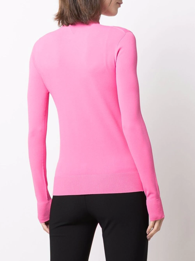 Shop Bottega Veneta Jersey Roll-neck Top In Pink