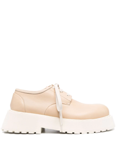 Shop Marsèll Lace-up Leather Shoes In Neutrals