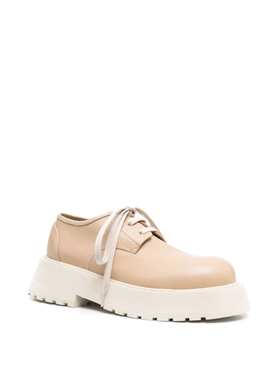 Shop Marsèll Lace-up Leather Shoes In Neutrals