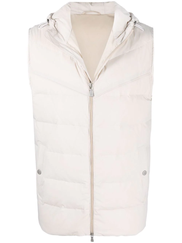Eleventy padded hooded gilet - Neutrals