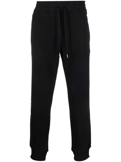 Shop Versace Jeans Couture Embroidered-logo Track Pants In Black