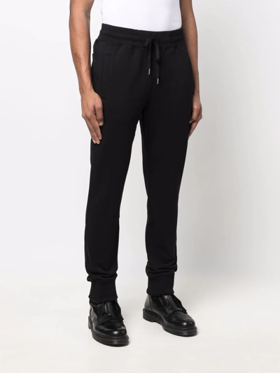 Shop Versace Jeans Couture Embroidered-logo Track Pants In Black
