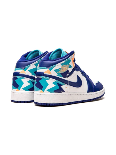Jordan Air  1 Mid Gs Sneakers In White