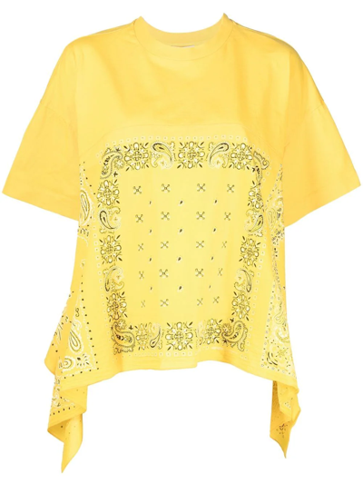 Shop Kenzo Bandana-print Relaxed-fit T-shirt In Yellow