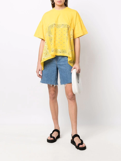 Shop Kenzo Bandana-print Relaxed-fit T-shirt In Yellow