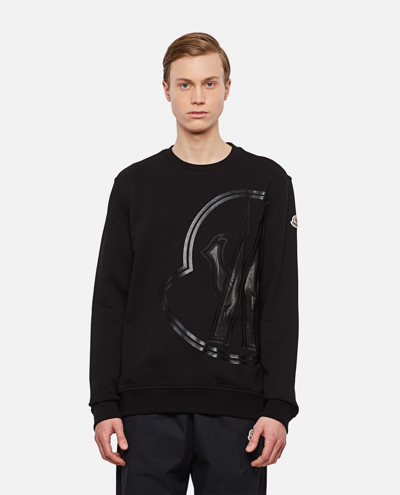 Shop Moncler Cotton Sweatshirt In Black