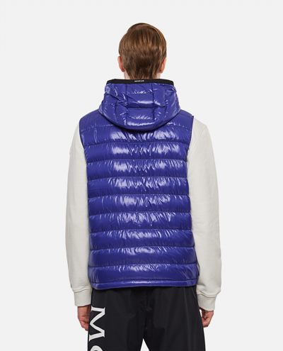 Shop Moncler 'ragot' Nylon Laque' Down-filled Vest In Blue