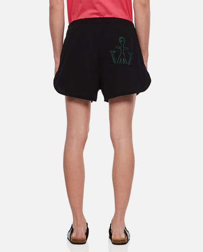 Shop Jw Anderson J.w. Anderson Embroidered Rugby Face Running Shorts In Black
