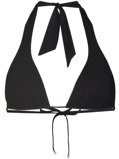 Shop Dolce & Gabbana Halterneck Triangle Bikini Top In Black