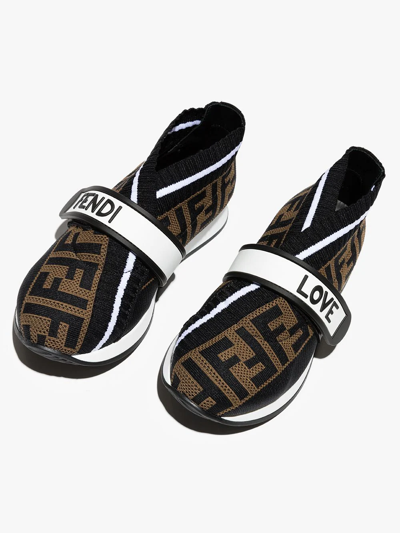 Shop Fendi Rockoko Ff-motif Sneakers In Black