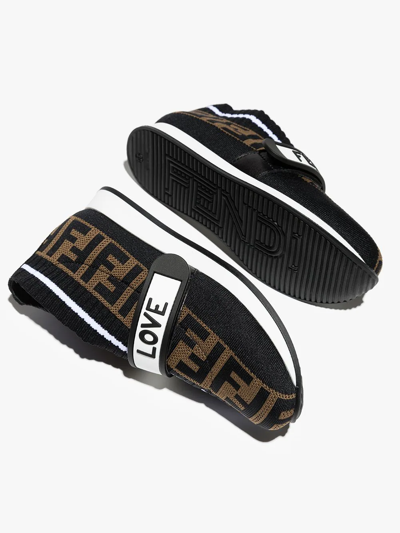 Shop Fendi Rockoko Ff-motif Sneakers In Black