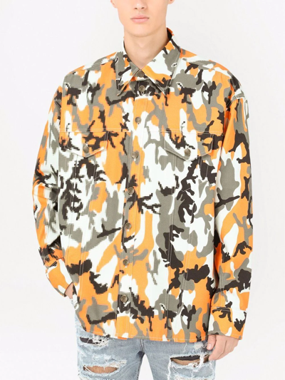 Dolce & Gabbana Multicolor Camouflage Cotton Denim Collared Jacket In Black