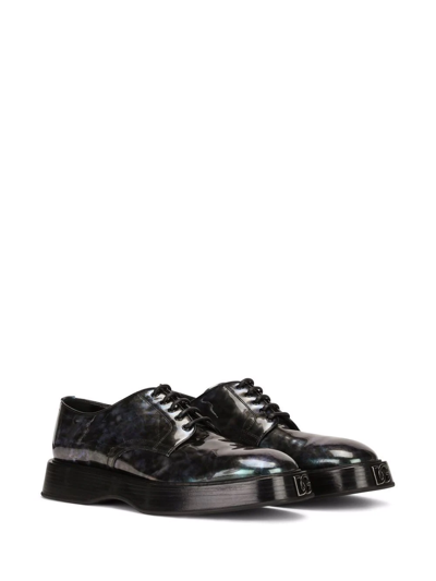 Shop Dolce & Gabbana Oil Slick-effect Derby Shoes In Black