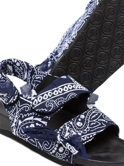 Arizona Love Navy Paisley-print Apache Sandals In Blue