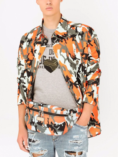 Shop Dolce & Gabbana Camouflage-print Belt Bag In Black