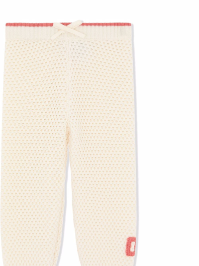 Shop Dolce & Gabbana Chunky Knit Wool Track Trousers In White