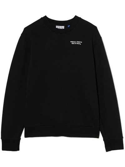 Shop Marcelo Burlon County Of Milan Cross-print Crew-neck Sweatshirt In Black
