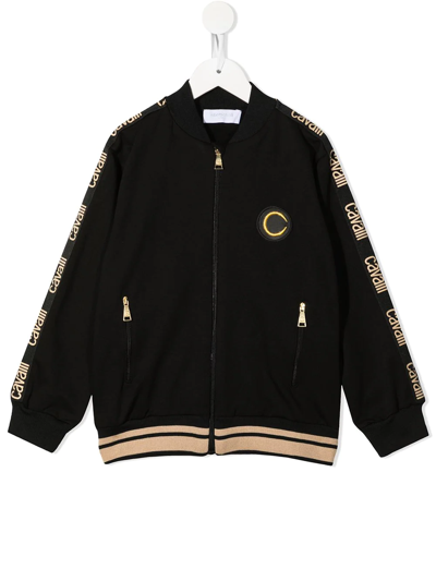 Roberto Cavalli Logo-tape Detail Sweater In Black