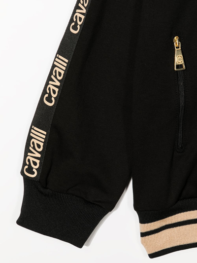 Roberto Cavalli Logo-tape Detail Sweater In Black
