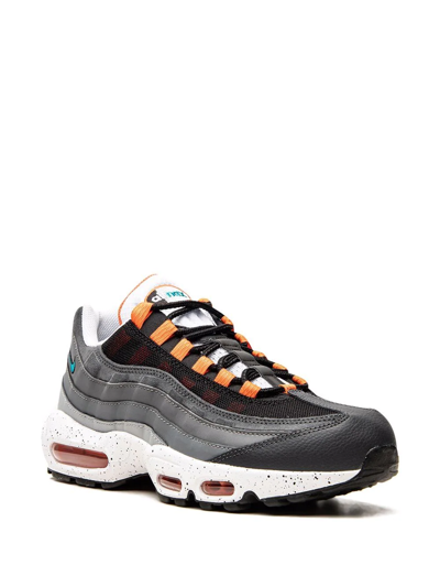 Nike Men's Air Max 95 Running Shoes In Black/aquamarine-turf Orange In Black