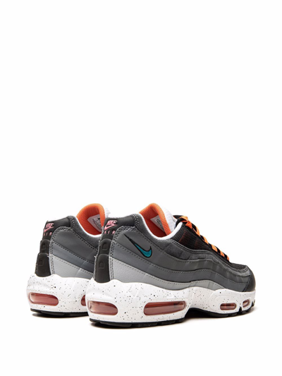Nike Men's Air Max 95 Running Shoes In Black/aquamarine-turf Orange In Black