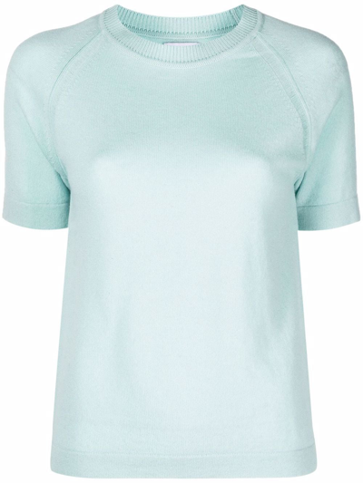 Shop Barrie Cashmere Short-sleeved Top In Green